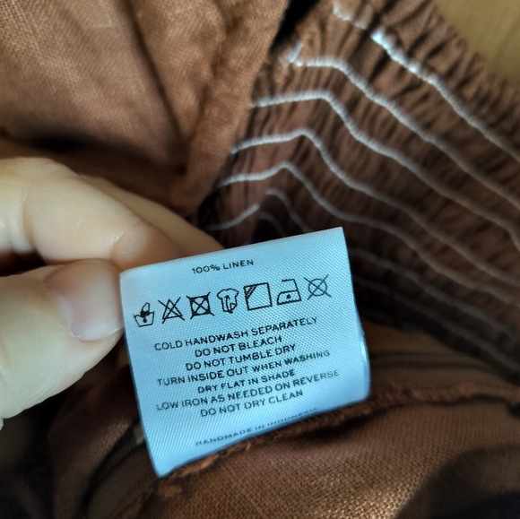 Faithful the Brand 100% Linen Smocked Coquette Princess Orange Jumpsuit NWT 10 - Picture 11 of 14